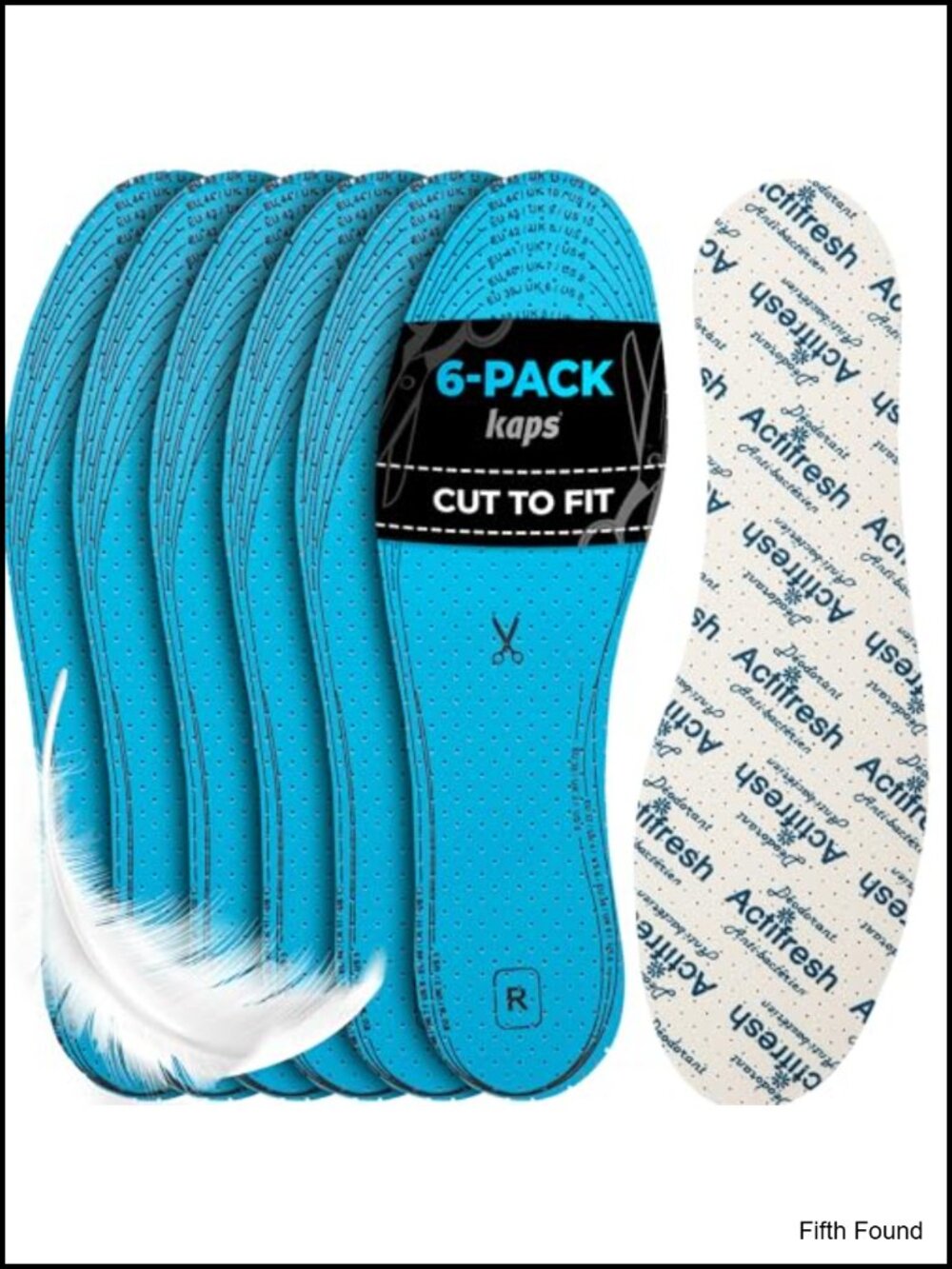 6 Pairs Actifresh Shoe Insoles Odor Control Cushioning Latex Cut to Fit